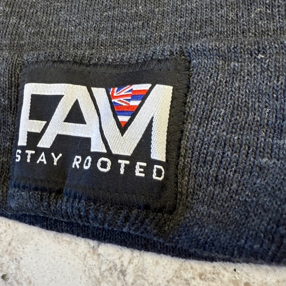 NWT FAM Stay Rooted grey beenie -cp - Picture 3 of 4